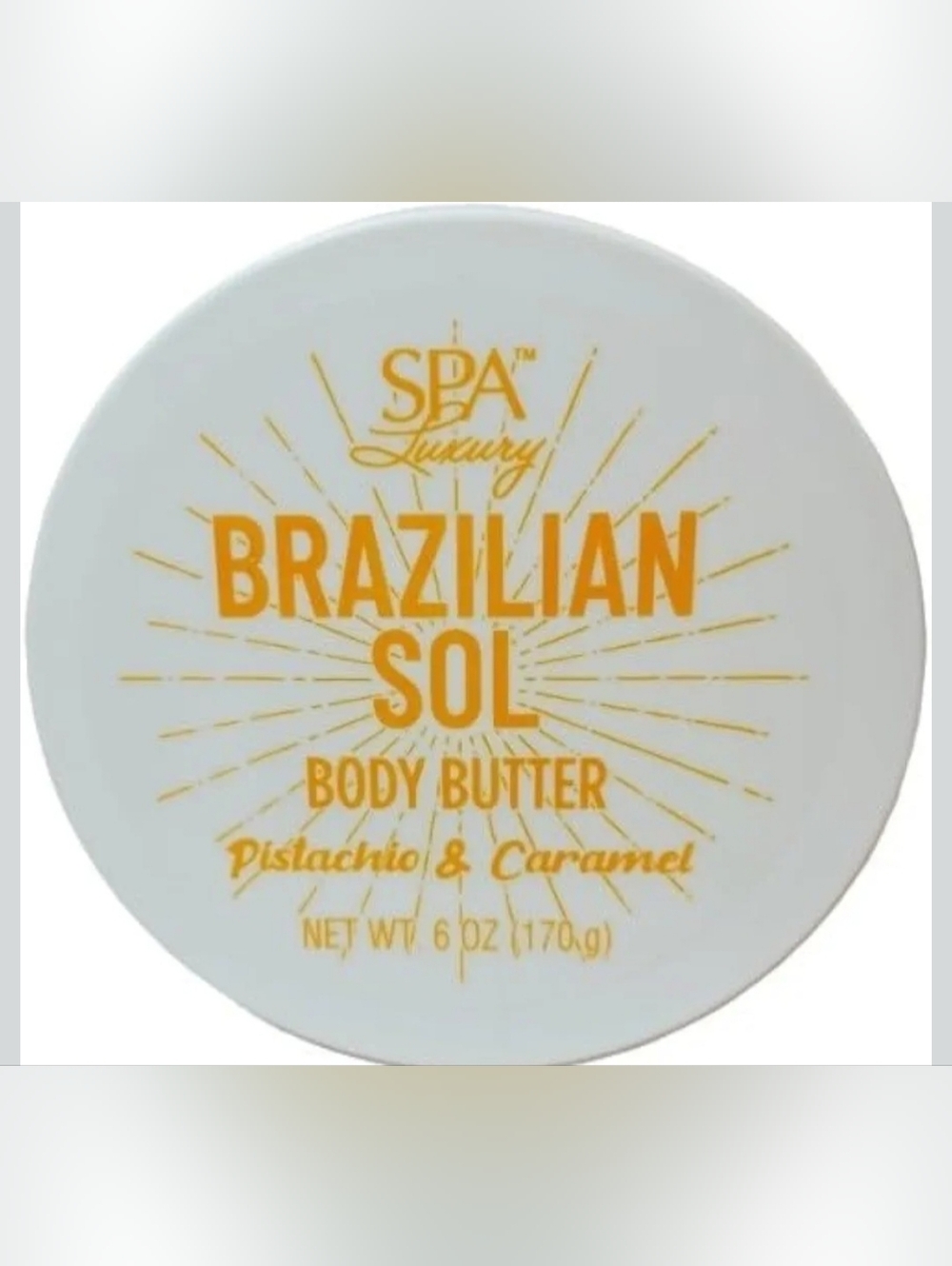 Brazilian Sol Body Butter Pistachio & Caramel 6 oz Hydrating Cream
